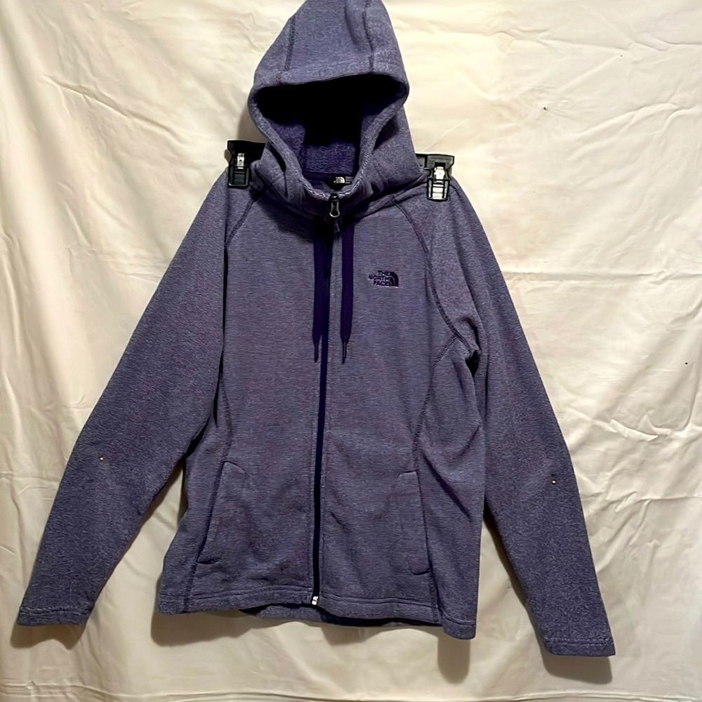 Purple The North Face Hooded Zip Up Sweatshirt